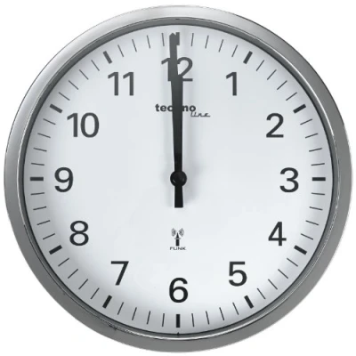 Obrázek Technoline WT 8950 Rádiové nástěnné hodiny Ø 30 cm chrom