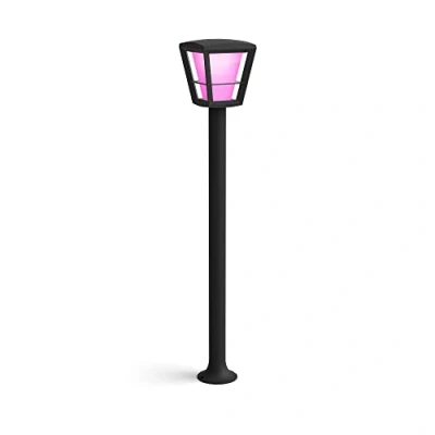 Obrázek Philips Hue White &amp; Color Ambiance Econic osvětlení sloupu pro venkovní použití černé 1040 lm, stmívatelné, až 16 milionů barev, ovládání pomocí aplikace, kompatibilní s Amazon Alexa (Echo, Echo Dot)