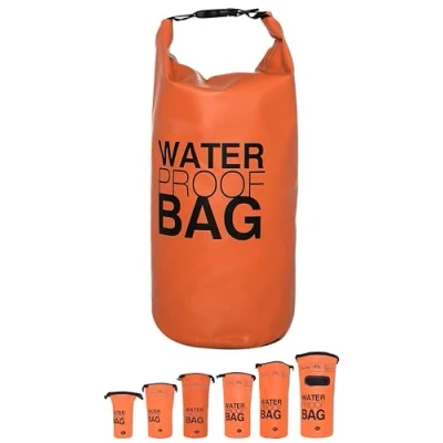 Obrázek DonDon Dry Bag vodotěsná taška 2 l, 5 10 15 20 sáček na 30 l s ramenním popruhem oranžová litrů