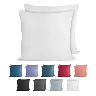 Obrázek Komfortec 100% bavlna povlak na polštář sada 2 ks 60 x cm, super měkký Premium Jersey 150 g/m², polštář, bílý
