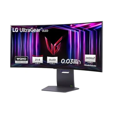 Obrázek LG Electronics 34GS95QE B.AEU UltraWide QHD UltraGear Gaming OLED Monitor 34&quot; (86cm), 3440 x 1440, 0,03ms GtG, 240Hz, HDR400 TRUE BLACK, NVIDIA G Sync Compatible, AMD FreeSync Premium Pro Grau