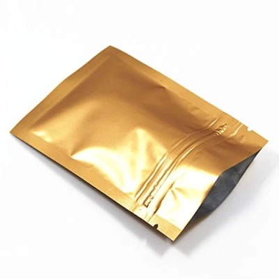 Obrázek WACCOMT Pack 100 kusů matných hliníkových fólií balení taška na zip samolepicí ploché sáčky skladování potravin pachů Mylar sáček (matná zlatá, 7x10cm (2. 7x3. 9 palců))