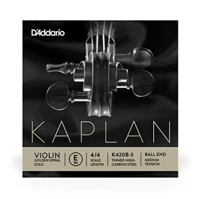 Obrázek D&#039; Addario K420B pro 3 Kaplan Houslová jednotlivá &#039;E&#039; struna Verzinnter ocelové jádro z uhlíkových vláken 4/4 Střední