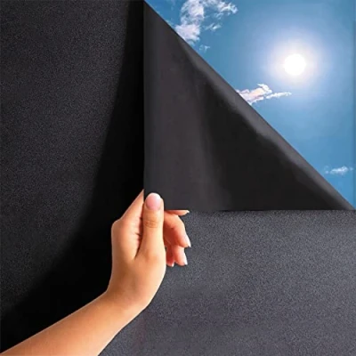 Obrázek MARAPON ® Okenní ochranná fólie černá samolepicí [90 x 200 cm] vč. eBook s profesionálními tipy zatemňovací anti UV Privacy Window Film
