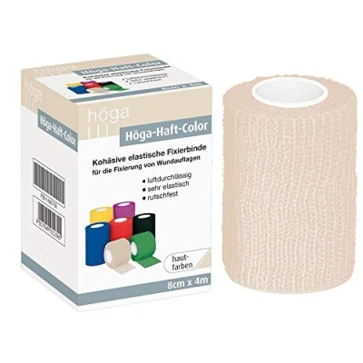 Obrázek Höga adhezní barva 8 cm x 4 m, kůže, soudržná (na sobě samolepicí) fixační obvaz, prodyšná, velmi elastická, protiskluzová, 33 g