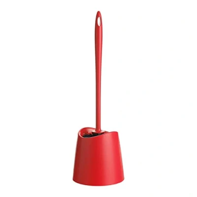 Obrázek Tatay Záchodová štětka Standard, polypropylen, černý kartáč, bez BPA, Made in Spain. Červená barva. Rozměry 12 x 38 cm