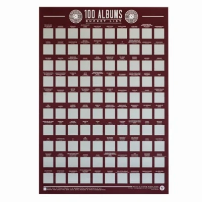 Obrázek Gift Republic 100 Alben Scratch Off Eimer Liste Poster, rot