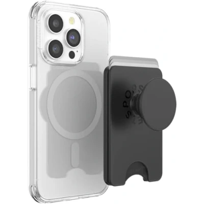 Obrázek PopSockets: PopWallet+ für MagSafe Inklusive Adapterring Kartenhalter mit integriertem austauschbarem PopTop Smartphones und Hüllen Black