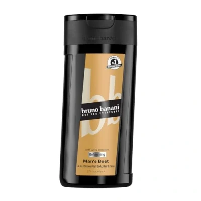 Obrázek bruno banani Man&#039;s Best sprchový gel 3 v 1 pro muže s jemně kořeněnou jantarovou vůní, 250 ml