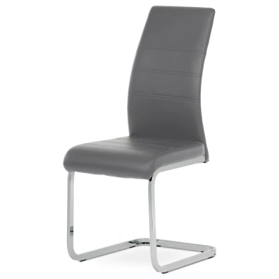Obrázek Jídelní židle, potah černá ekokůže, kovová pohupová podnož, lesklý chrom DCL 408 GREY