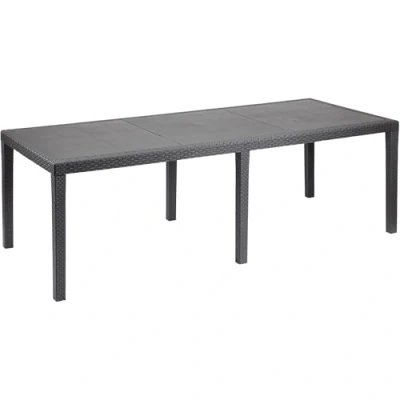 Obrázek Obdélníkový výsuvný zahradní stůl, Made in Italy, barva antracit, rozměry 150 x 72 90 cm (roztahovací do 220 cm)