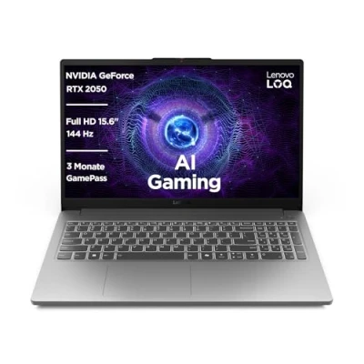 Obrázek Lenovo Herní notebook LOQ 15,6&quot; Full HD 16:9 Display 144Hz Intel Core i5 12450HX 16GB RAM 512GB SSD NVIDIA GeForce RTX2050 TGP 65W G Sync QWERTZ šedý AI čip LA1