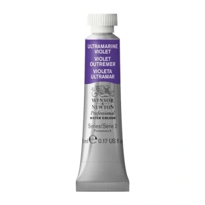 Obrázek Winsor &amp; Newton 0102672 Profesionální akvarelová barva, živé vodní barvy v umělecké kvalitě, vysoká zářivost barev a svítivost, stálá na světle, archivní kvalita, 5ml tuba ultramarínová fialová