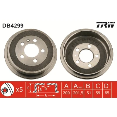 Obrázek Brzdový buben TRW DB4299