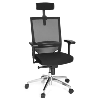 Obrázek hjh OFFICE 657260 Profi kancelářská židle Porto MAX High látka/síťovina černá, ergonomická otočná židle, testováno GS TÜV Süd podle DIN EN 1335 1, 2