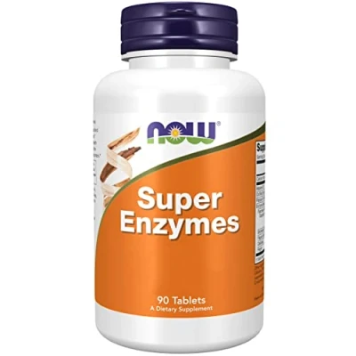 Obrázek Now Foods, super enzymy, 90 tablet, laboratorně testováno, vysoká dávka, vápník, bez glutenu, sóji, genetického inženýrství