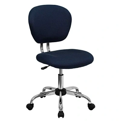 Obrázek Flash Furniture Pracovní židle, středně vysoké opěradlo zad, síťový materiál, otočná, s chromovou základnou, kov, námořnická modrá, 58 x 56 25 cm