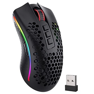 Obrázek Redragon Bezdrátová herní myš M808 Pro, super lehká myš, honeycomb připojení 2,4 GHz, senzor 16 000 DPI, 7 programovatelných tlačítek, dlouhá výdrž baterie, optický