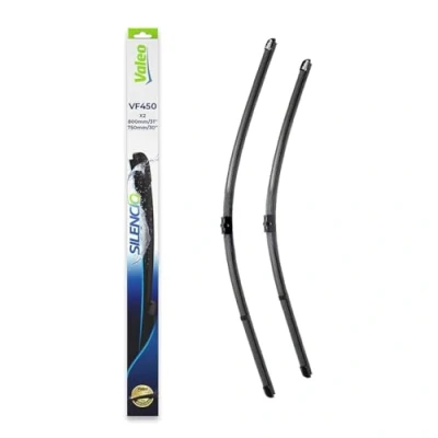 Obrázek VALEO Silencio stěrače VF450 výkonný, vynikající výhled na silnici, jednoduchá montáž originální ploché listy 800 mm/750 mm přední sada se 2