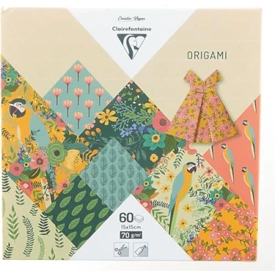 Obrázek Clairefontaine 95351C Pack mit 60 Bögen Origamipapier (70 g, 15 x cm, Kiribati) 1