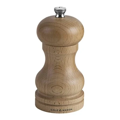 Obrázek Cole &amp; Mason HA0424P Beech Capstan mlýnek na pepř, přírodní bukové dřevo, 120 mm, Precision+, obsahuje 1 x pepř
