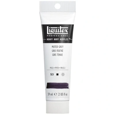 Obrázek Liquitex 1040505 Professional Heavy Body akrylová barva v umělecké kvalitě s vynikající stálostí na světle máslové konzistenci, 59 ml tuba tlumená šedá