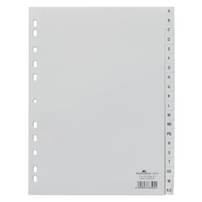Obrázek Durable Rejstřík 651310 s raženými tablety A Z univerzální otvor, 20dílné, 20 kusů šedé