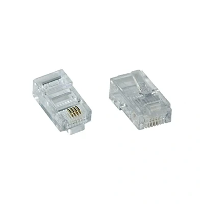 Obrázek InLine 73098L 100er Pack Modularstecker 8P4C RJ45 zum Crimpen auf Flachkabel (ISDN)
