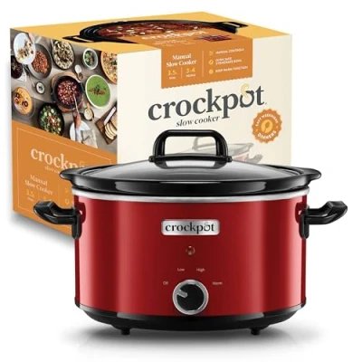 Obrázek Crock Pot Pomalý vařič šetrný hrnec 2 nastavení teploty + funkce udržování 3,5 litru (3 4 osoby) červená [SCV400RD]