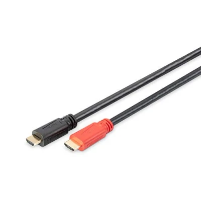 Obrázek DIGITUS HDMI High Speed připojovací kabel, typ A, m/ amp. St/St, 15. 0m, Ultra HD 24p, CE pozlacené kontakty černé