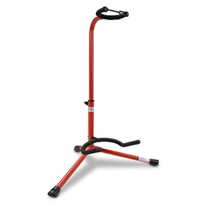 Obrázek BSX 518051 Klassik Gitarrenständer (höhenverstellbar bis 78 cm, Standfläche 48 x 30 cm) rot