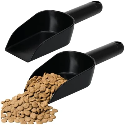 Obrázek com four® 2x lopatka na krmení pro porcování krmiva (23 cm) plastová měření domácích zvířat plnění a osiva