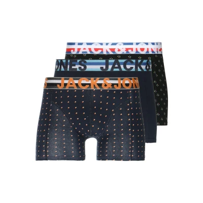 Obrázek Jack &amp; Jones Jachenrik Trunks 3 PACK Boxerky, Muži, Velikost: Medium, Black/navy blazer