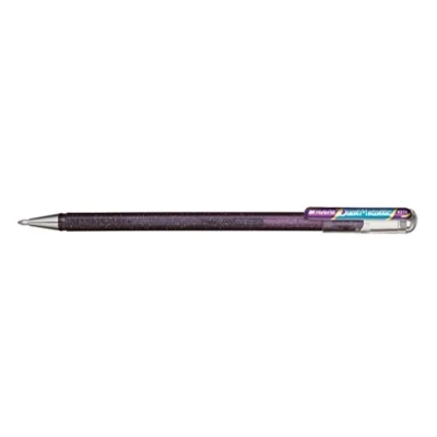 Obrázek Pentel K110 DVX Dual Metallic Hybrid Gelový váleček, třpytivý gel, 1 kus, fialová/modrá 2 různé barevné efekty na světlém/tmavém papíře, fialová+metalicky modrá