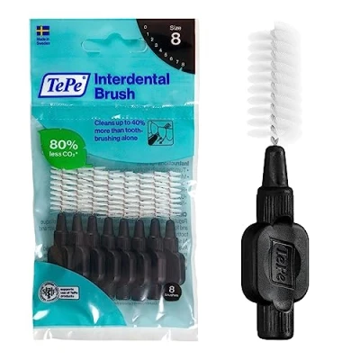 Obrázek TePe Mezizubní kartáček černý, ISO velikost 8 (1,5 mm) / Pro snadné a důkladné čištění mezizubních prostorů 1 x kartáčků