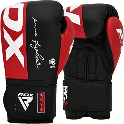Obrázek RDX Boxerské rukavice, Maya Hide kožené tréninkové rukavice pro Muay Thai, kickbox, sparring, boxovací pytel, pískový na bojový sport trénink doma fitness studio muži ženy 8