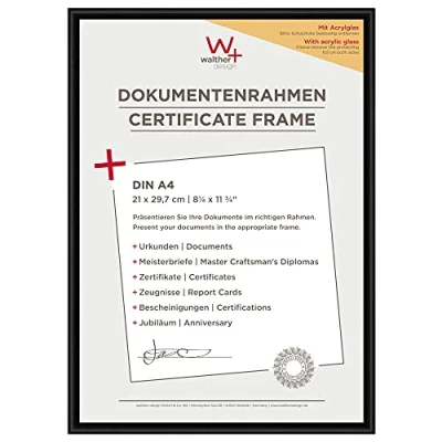 Obrázek walther design rám obrazu černý 21 x 29,7 cm (DIN A4) s umělým sklem, New Lifestyle plastový KVX130B