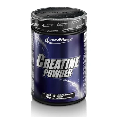 Obrázek IronMaxx Kreatin monohydrát prášek neutrální sáček 750 g vysoká dávka s 5000 mg kreatinového monohydrátu v jedné porci veganský a bez cukru