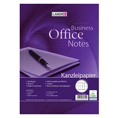 Obrázek Landré Kancléřský papír A3 složený na A4, zdrsněný, 80 g/m², 250 kancelářských archů