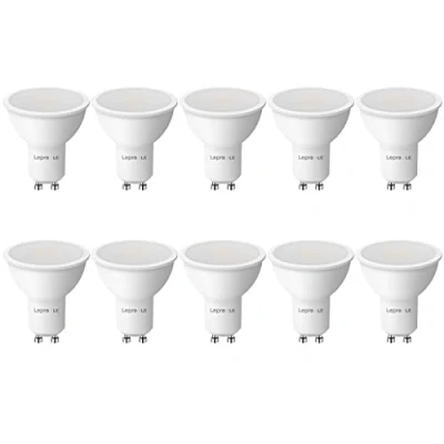 Obrázek Lepro GU10 LED teplá bílá 4W lampa, nahrazuje 50W halogenové žárovky, 345 lumenů světelný zdroj bílá, 2700 K 100 úhel paprsku reflektory, 10 kusů