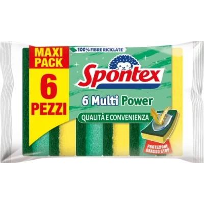 Obrázek Spontex Scheuerschwamm für Teller Fibraplus X6 ,Gelb/Grün