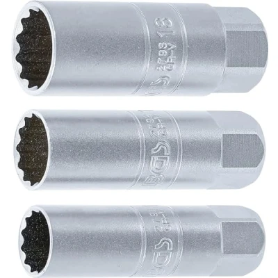 Obrázek BGS 6858 Sada vložek zapalovacích svíček dvanáctihran 3dílná 10 mm (3/8&quot;) SW 14 16 18 klíč na svíčky