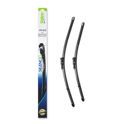 Obrázek VALEO Silencio stěrače VF412 Výkonný, vynikající výhled na silnici, jednoduchá montáž originální ploché listy 650 mm/580 mm přední sada se 2 574325
