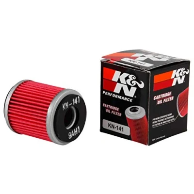 Obrázek K&amp;N Powersports olejový filtr kartuše 38 x 46 mm kompatibilní s Beta, Yamaha, Fantic, HM Moto, MBK, TM, Rieju, Gas (KN 141) červený
