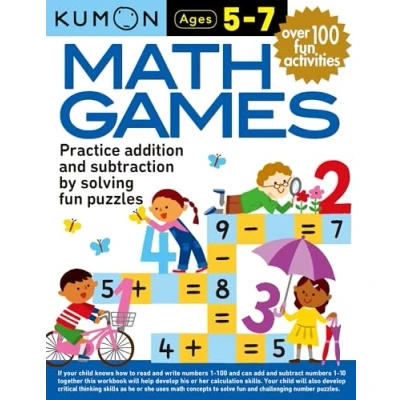 Obrázek Math Games: Practice Addition and Subtraction by Solving Fun Puzzles; Ages 5 7 (Kumon: Skills)