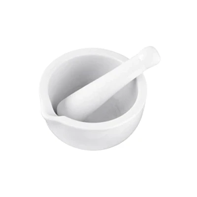 Obrázek Fackelmann Porcelánová hmoždíř &amp; palička Perfektní pro čerstvě vyrobené koření, vhodné do myčky nádobí, Ø 12cm, bílá