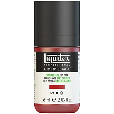 Obrázek Liquitex 2059895 &#039;Liquitex Professional Acrylic kvaš, akrylová barva s kvašovými vlastnostmi, stálobarevná, voděodolná, 59 ml dávkovací láhev bez kadmia, červená tmavá