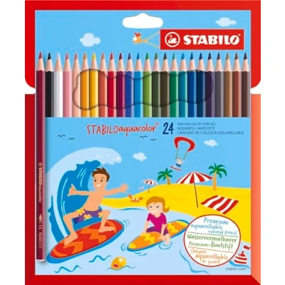 Obrázek Akvarelová barevná tužka STABILO aquacolor balení 24 ks s různými barvami