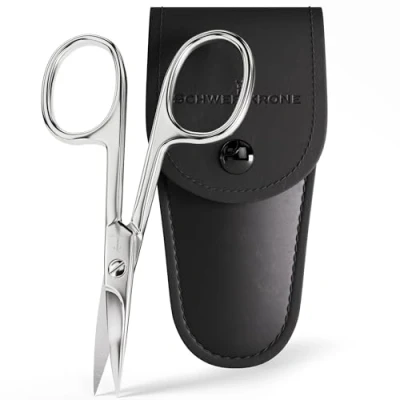 Obrázek SCHWERTKRONE® nůžky na nehty [MADE IN GERMANY] Kvalitní s pouzdrem Nail Scissors zahnuté manikúru nehtovou kůžičku extra jemné a ostré