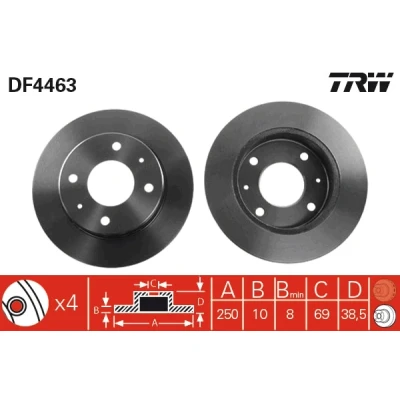 Obrázek Brzdový kotouč TRW DF4463